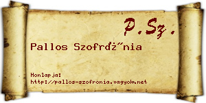 Pallos Szofrónia névjegykártya